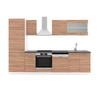 KÜCHENZEILE R-Line Sonoma/Weiß 300 cm, AP Anthrazit - Weiß/Sonoma Eiche, Holzwerkstoff (300/81.6/60cm) - Vicco