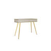 SCHMINKTISCH Beige - T-102, Hochglanz, Schubladen Push-to-Open 102x50x80 cm Beige/Gold - Beige/Goldfarben, Holzwerkstoff/Kunststoff (50/102/80cm) - DomoHome