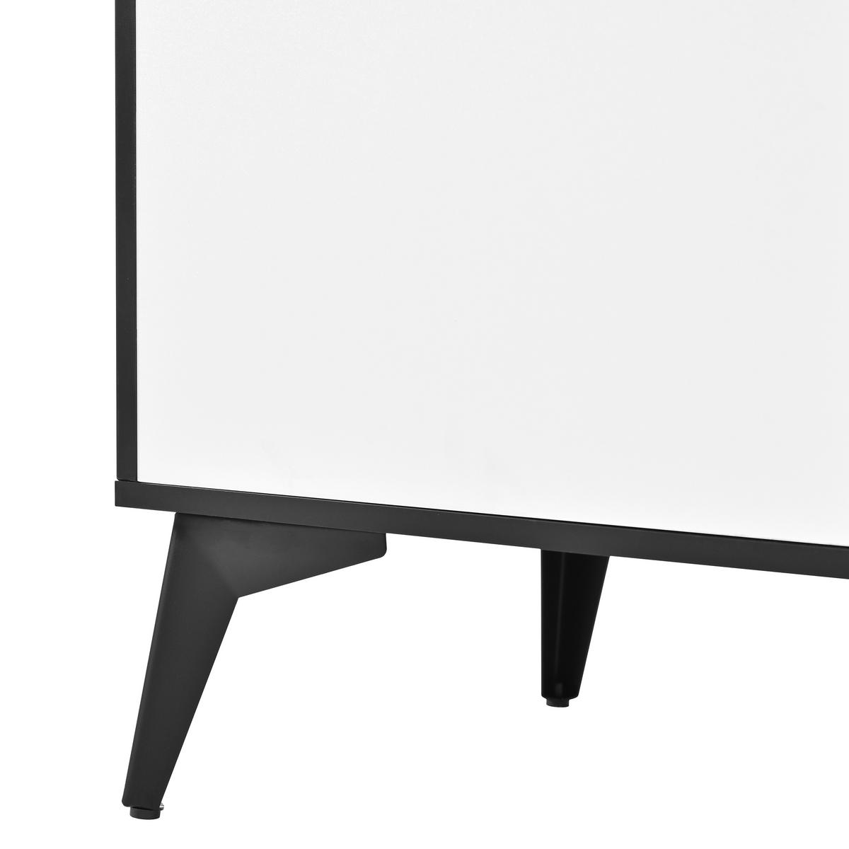 BUFFET DE-37583 120/40/160 cm mit LED-Beleuchtung Weiß/Schwarz - Schwarz/Weiß, Holzwerkstoff (120/160/40cm) - ComfortXL