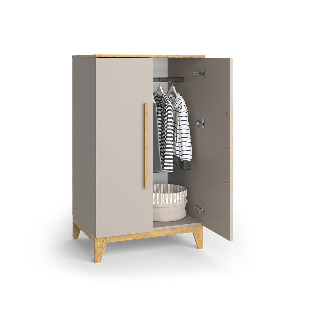 KINDERKLEIDERSCHRANK Malia Cashmere-Eiche 70 x 120 cm - Kaschmir, Holzwerkstoff (70/120/53.4cm) - VitaliSpa
