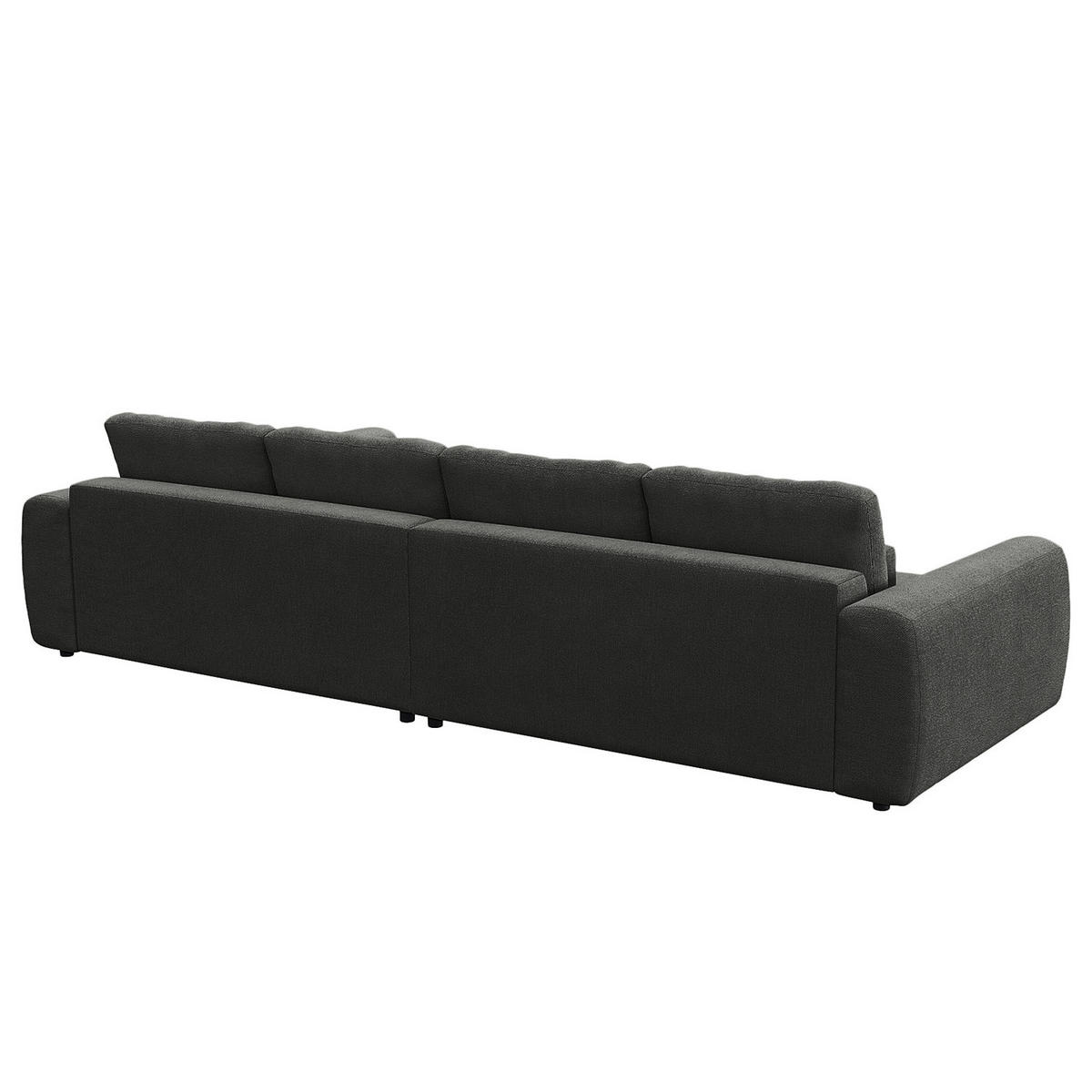 ECKSOFA mit XXL-Longchair - Schwarz/Grau, Kunststoff/Textil (323/182cm) - home24