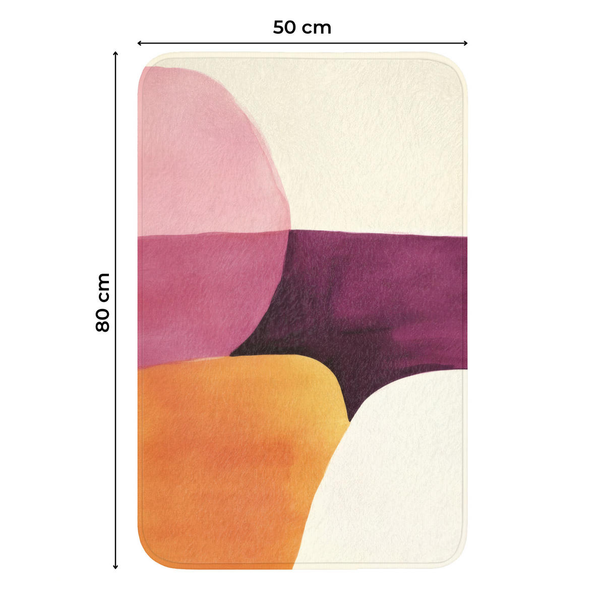 WC PŘEDLOŽKA Tvary - abstraktní - barevné 50x80 cm - terakotová, textil/plast (50/1cm) - OnlyWow