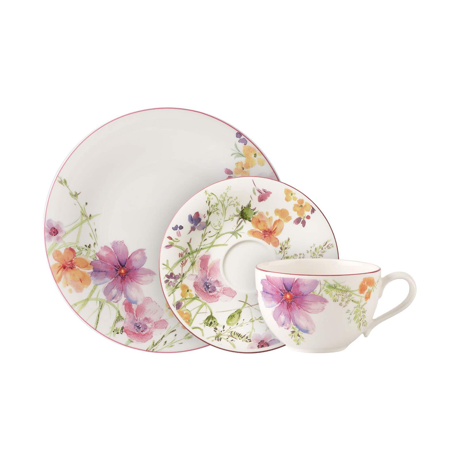 KAFFEESERVICE Mariefleur Basic bunt 18er Set - Multicolor, Keramik (2/2/2cm) - Villeroy & Boch