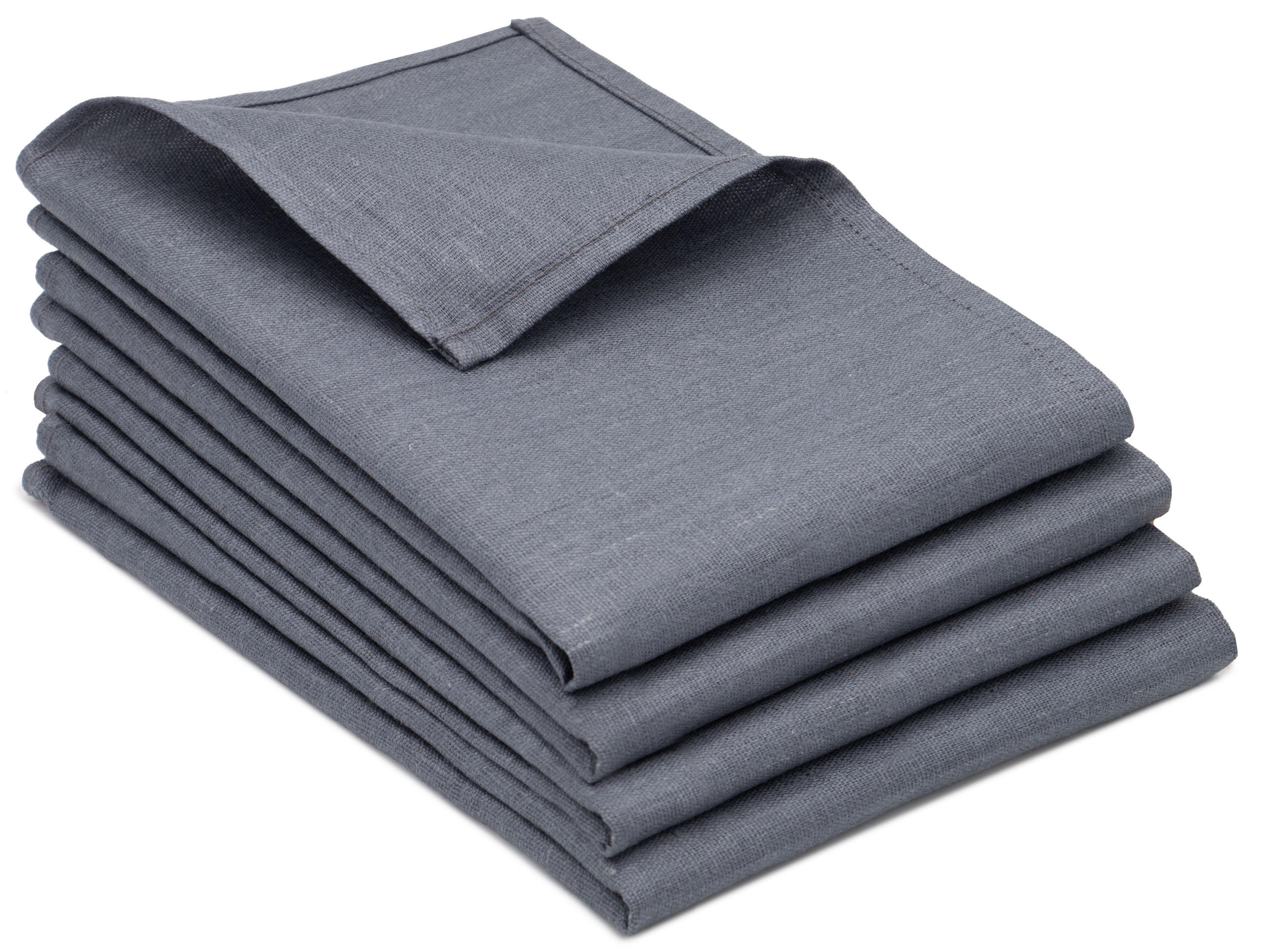 GESCHIRRTÜCHER, 4er-Set, 50x70 cm, 100% Leinen, Grau - Grau, Textil (50/70cm) - Zollner