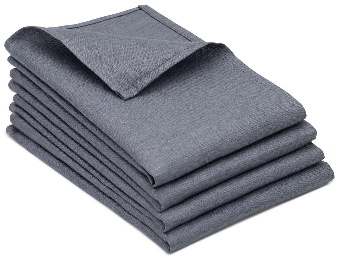 GESCHIRRTÜCHER, 4er-Set, 50x70 cm, 100% Leinen, Grau - Grau, Textil (50/70cm) - Zollner