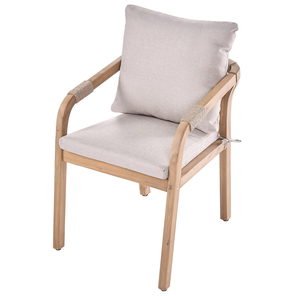 GARTENSTUHL Akazienholz Hellbraun Sumba - Beige, Holz (55/76/66cm) - Beliani