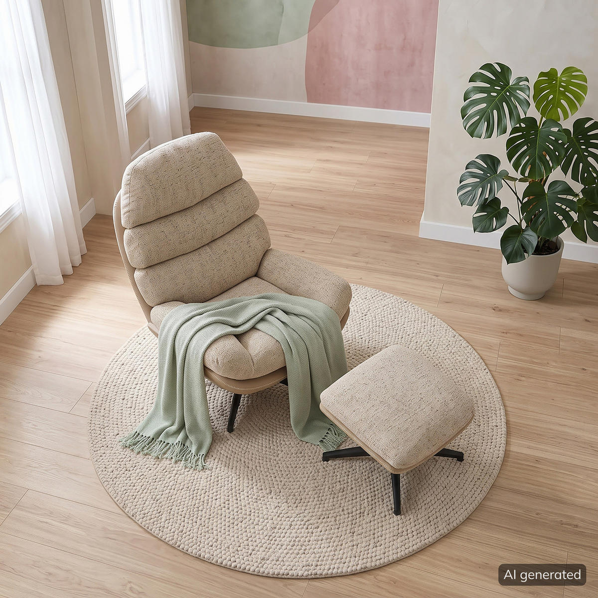 RELAXSESSEL - Beige/Schwarz, Kunststoff/Textil (78/102/90cm) - home24