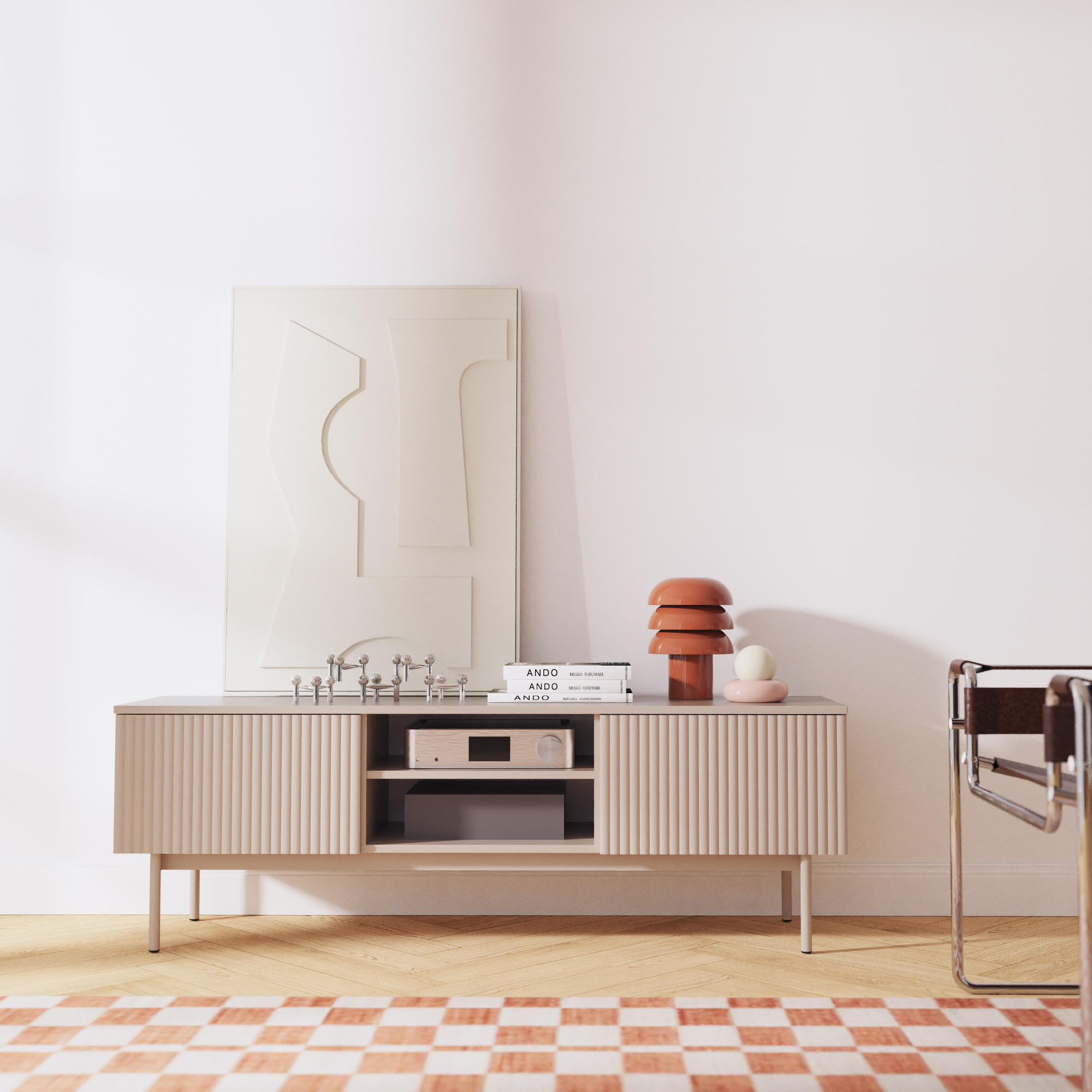 Thumbnail - Beautysofa Lowboard, Kaschmir, Holzwerkstoff, 150x50x38 cm, Wohnzimmer, Wohnwände, Lowboards, Lowboards stehend