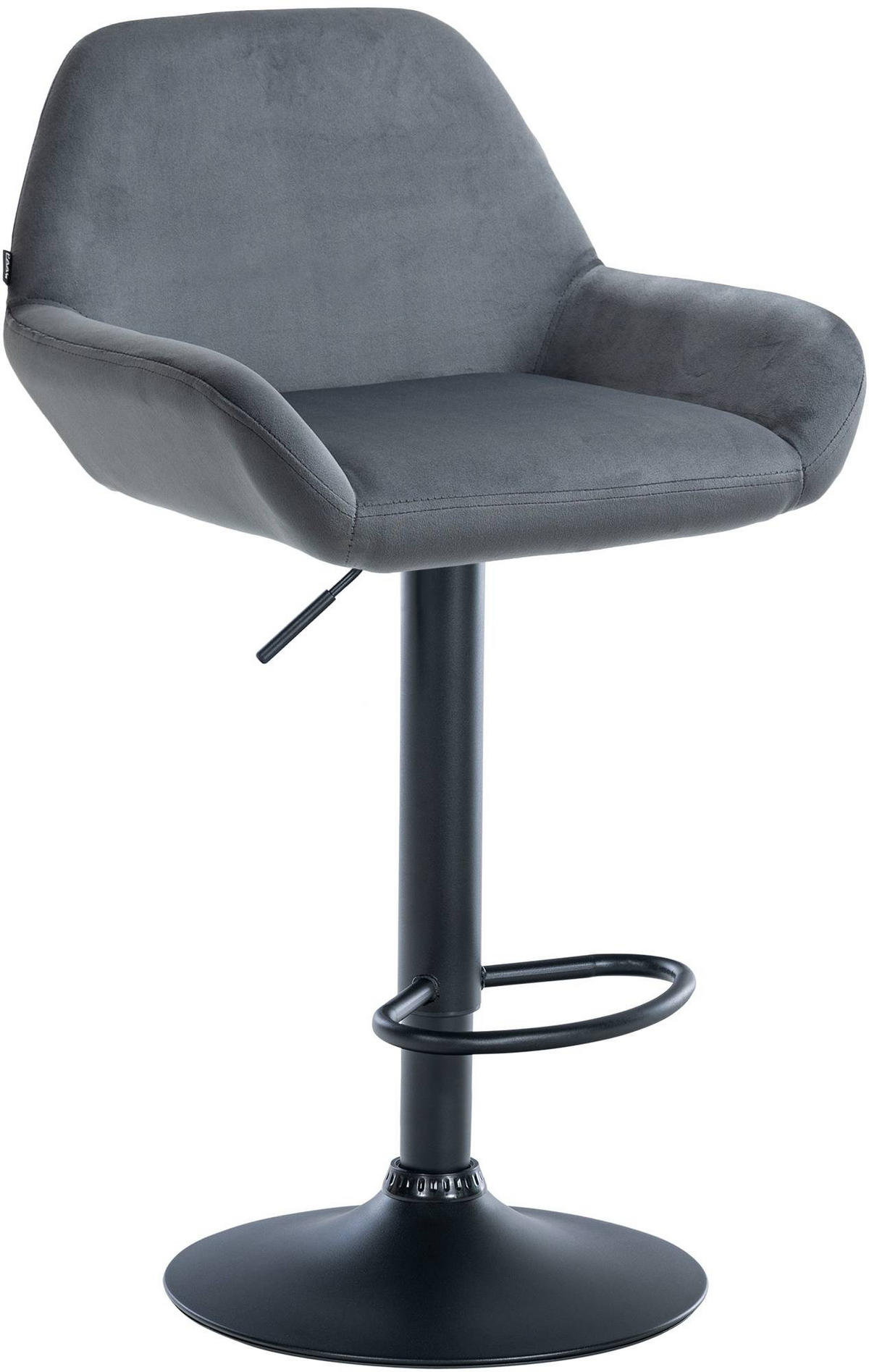 BARHOCKER Samt dunkelgrau - Dunkelgrau/Schwarz, Textil/Metall (51/89/52cm) - CLP