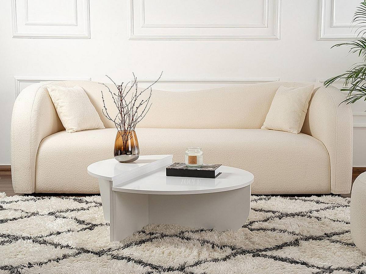 COUCHTISCH - 90 x 60 - holz - weiß Aloeva - Weiß, Holz (60/90/30cm) - Vente-Unique