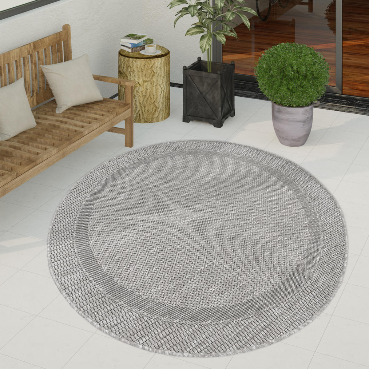 OUTDOORTEPPICH 200/200 cm Roma 272 - Grau, Textil (200/200cm) - Paco Home