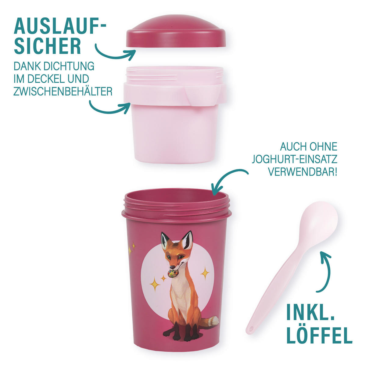 MÜSLIBECHER To Go 540 ml - Rot, Kunststoff (11.3/11/16cm) - Stoneline