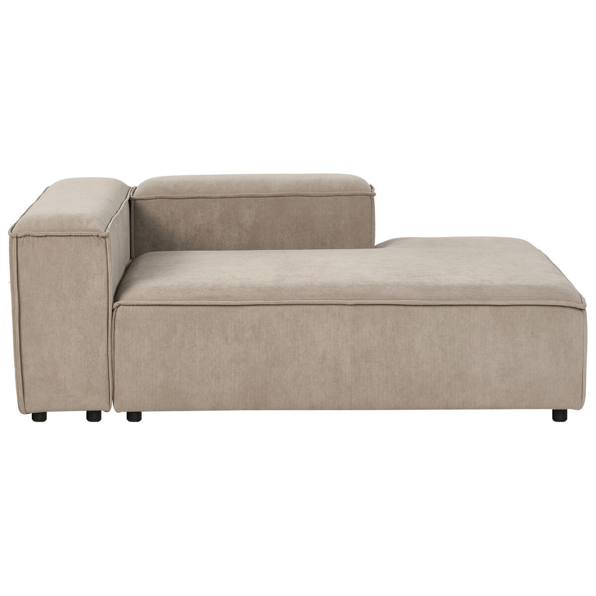ČALOUNĚNÉ LEHÁTKO CHAISE LONGUE LEVOSTRANNÉ Manšestr Světle hnědé Ardal - černá/hnědá, textil (119/68/180cm) - Beliani