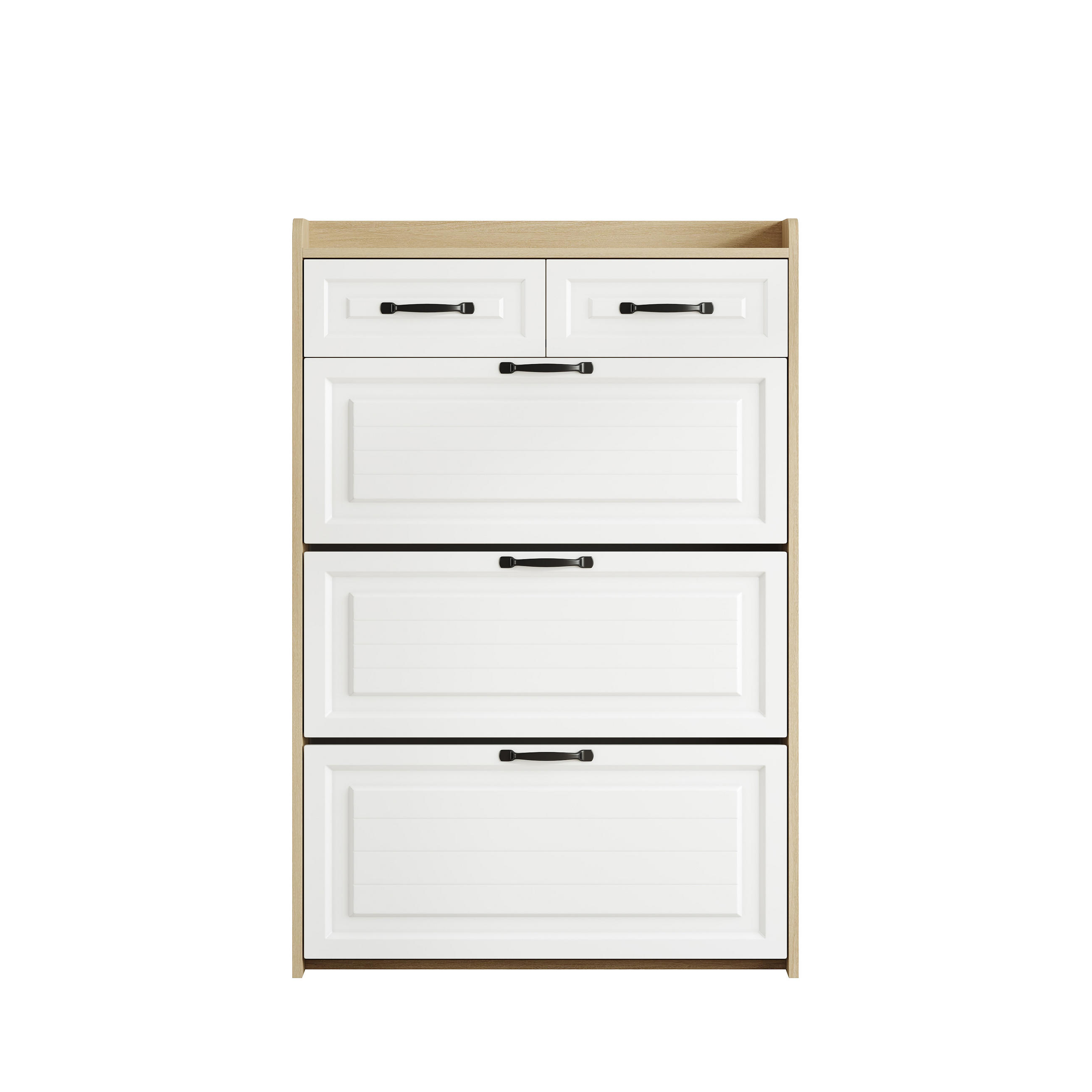 SCHUHSCHRANK drehbar 3 Klappen 2 Schubladen 80x23.5x131cm - Multicolor, Holzwerkstoff (23.5/131/80cm) - FLIEKS