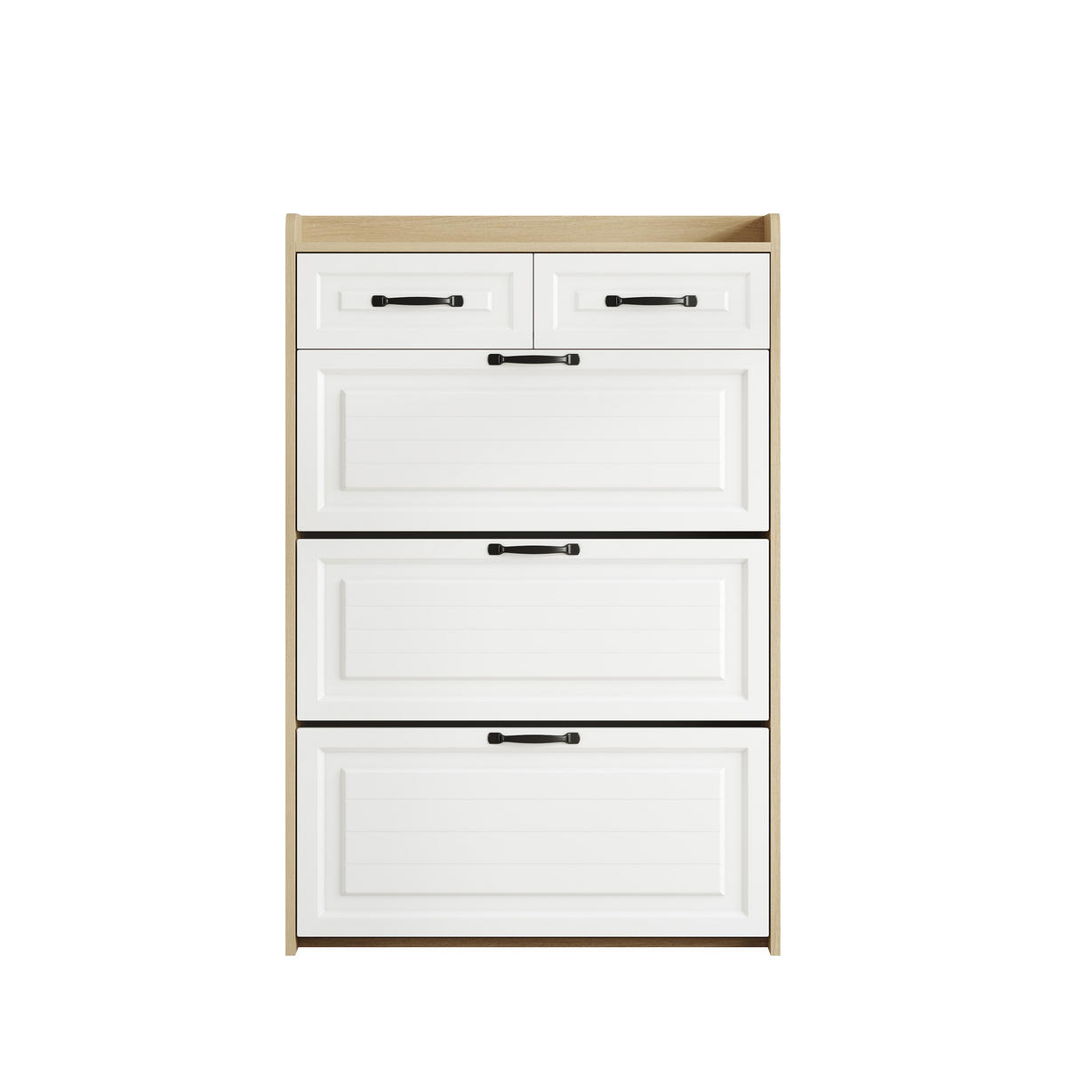 SCHUHSCHRANK drehbar 3 Klappen 2 Schubladen 80x23.5x131cm - Multicolor, Holzwerkstoff (23.5/131/80cm) - FLIEKS