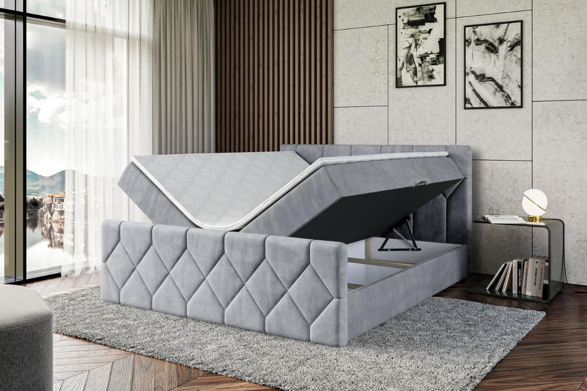 BOXBETT CATOR-Z - 140x200 cm - H3 - Grau - Grau, Holzwerkstoff (140/200cm) - ALTDECOR