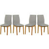 ESSZIMMERSTUHL- Set 4x LUNA 1 grandson, hygge 11 - Birkefarben/Beige, Holz (43/91/40cm) - Leaf Design
