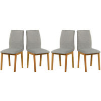 ESSZIMMERSTUHL- Set 4x LUNA 1 grandson, hygge 11 - Birkefarben/Beige, Holz (43/91/40cm) - Leaf Design