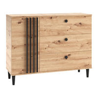 KOMODA ARTIANO, 120/92,5/40 cm se 3 zásuvkami, počet dvířek: 1, dub Artisan - dub artisan, kompozitní dřevo (120/92.5/40cm) - MASSENO