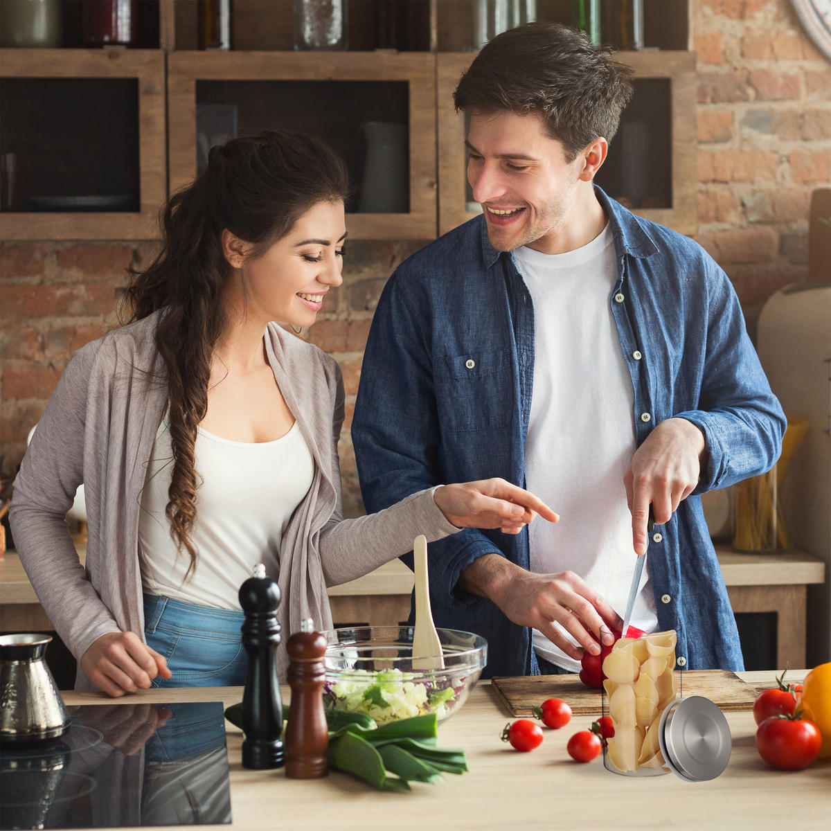 3XVORRATSGLAS - Transparent, Glas/Kunststoff (9.5/18/9.5cm) - Relaxdays