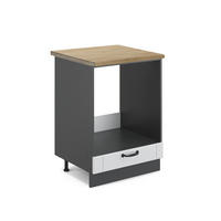 HERDUMBAUSCHRANK Fame-Line Weiß Landhaus 60 cm, AP Eiche - Anthrazit/Creme, Holzwerkstoff (60/82/60cm) - Vicco
