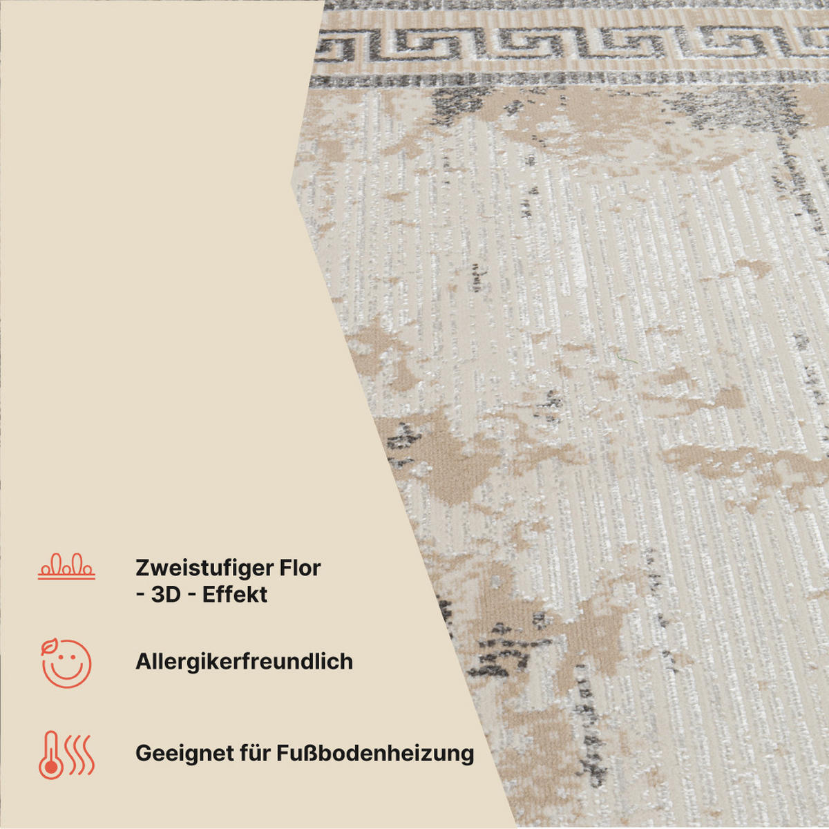 TEPPICH ARES Grau 250/350 cm - Grau, Textil (250/350cm) - Tapiso