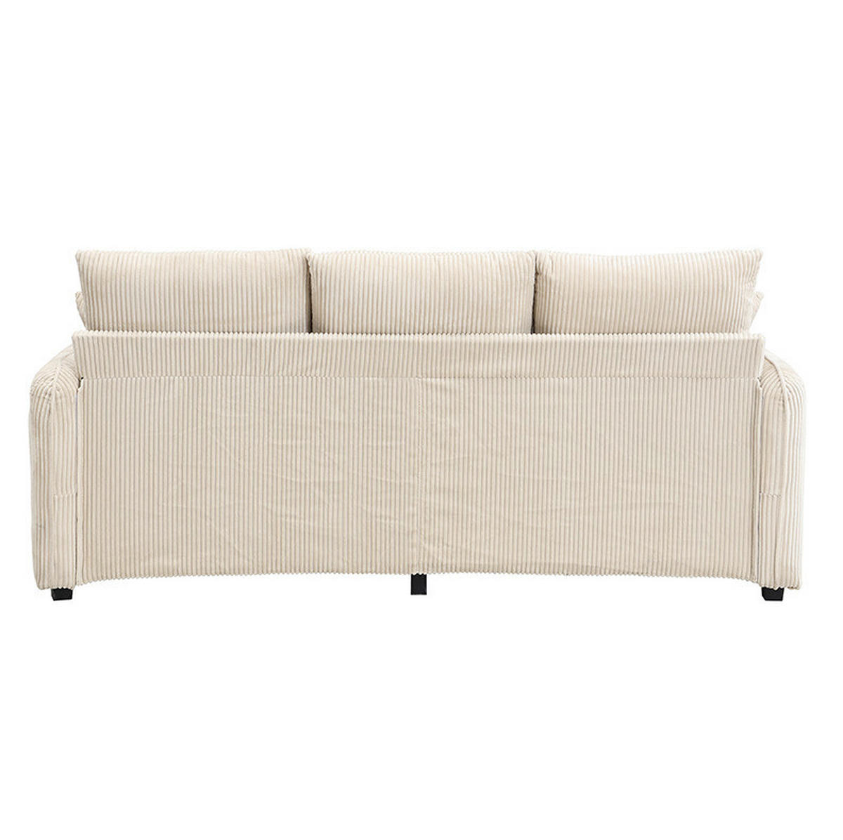 SCHLAFSOFA aus Cord-Stoff mit 2 Hockern 52x52 cm Beige mit Stauraum, Schlaffunktion und modularer Nutzung - Beige, Kunststoff (186/86/188cm) - Modfu