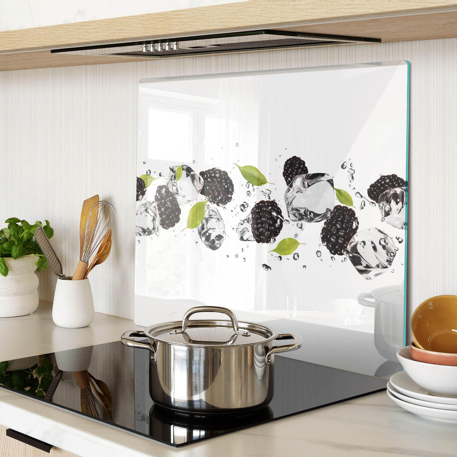 GLASPLATTE 60x52 cm Kirschwasser - Schwarz, Glas (60/0.4/52cm) - TULUP