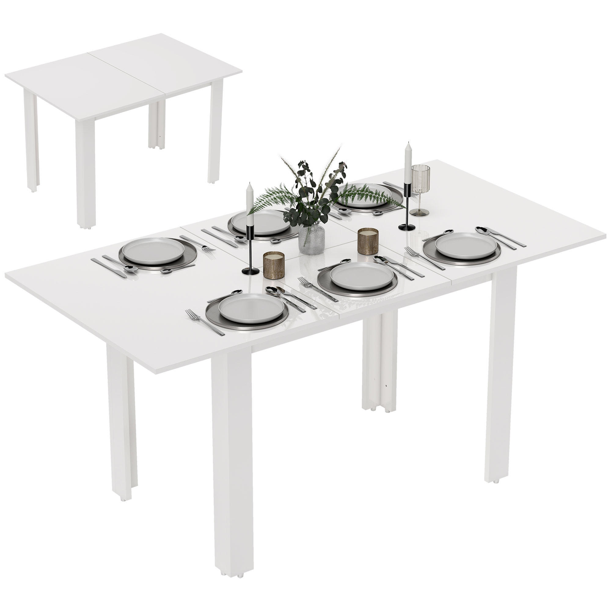 ESSTISCH Hochglanzweiß 1 Stück - Beige, Kunststoff (160/80/78cm) - GiPP