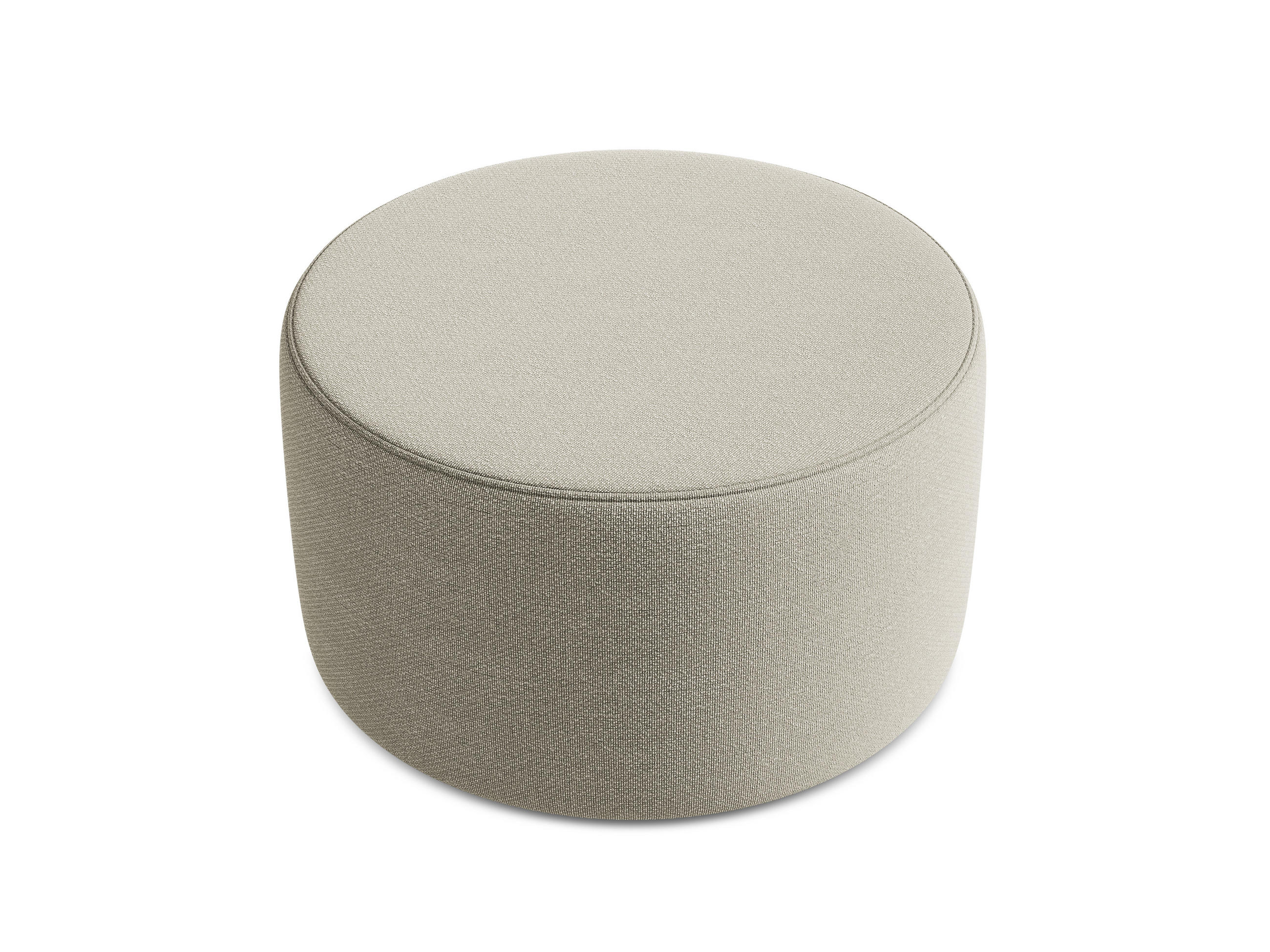 POUF Bouclé Stoff Grau - Taupe/Schwarz, Kunststoff/Textil (81/46/81cm) - Makamii