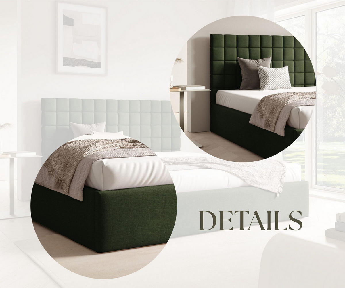 POLSTERBETT BEZA III - Dunkelgrün - Dunkelgrün, Holz/Textil (180/200cm) - AN-Moebel 4u