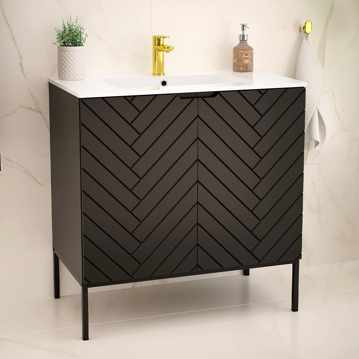 UMIVAONIK 80cm Daria Crni - crna, drvni materijal (80/82/45.8cm) - Petits-meubles