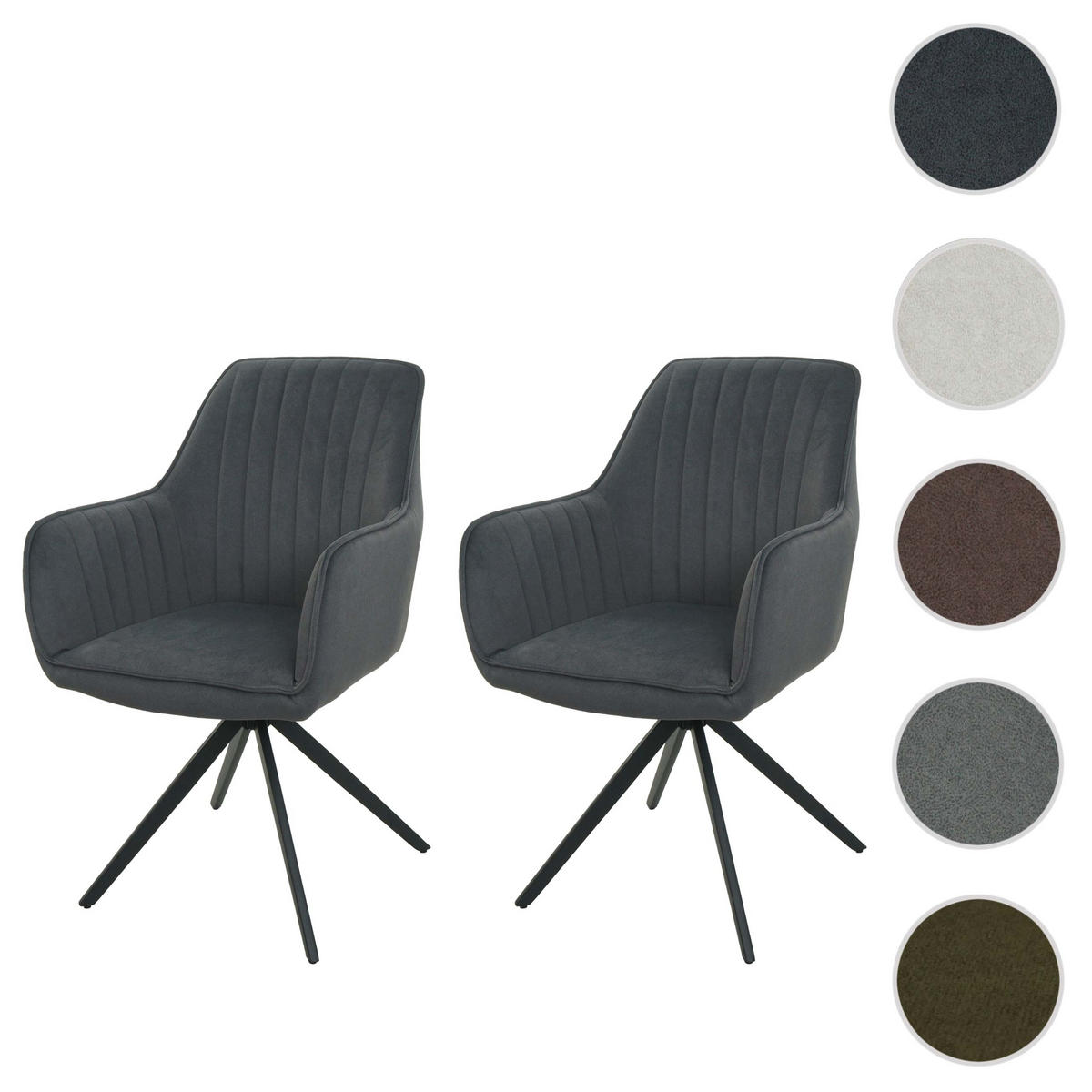 ESSZIMMERSTUHL Anthrazit 2er-Set - Anthrazit, Textil (58/87/55cm) - Jamb