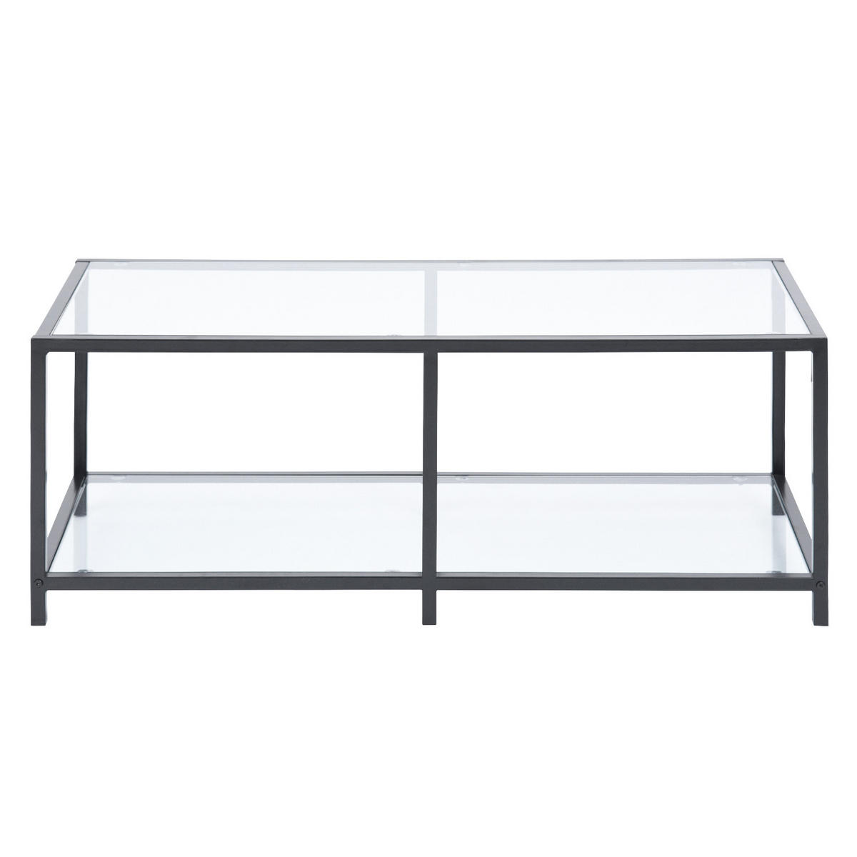 COUCHTISCH Schwarz gehärtetes Glas - Schwarz, Glas/Metall (50/110/42cm) - Urban Meuble