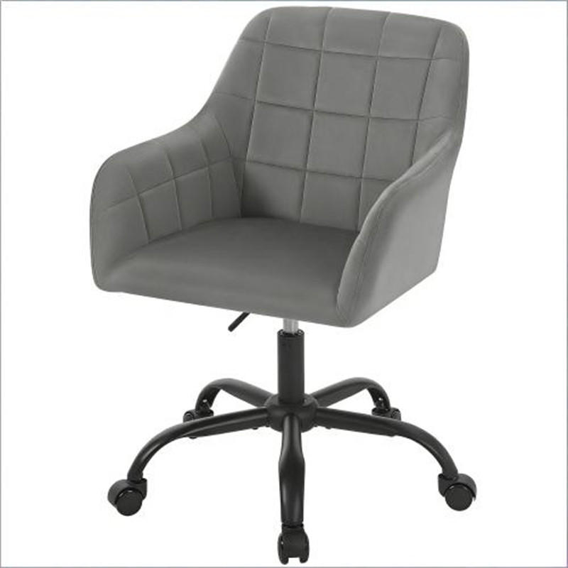DREHSTUHL Klassisch Dunkelgrau, Metall & Samt, drehbar & rollbar, 60,5 x 58 x 85 cm - Grau, Metall (60.5/85/58cm) - Albatros