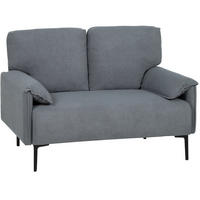 2-SITZER 127/72/84 cm Grau aus Metall mit Rückenkissen - Grau, Metall (72/84/127cm) - OKMYHOME