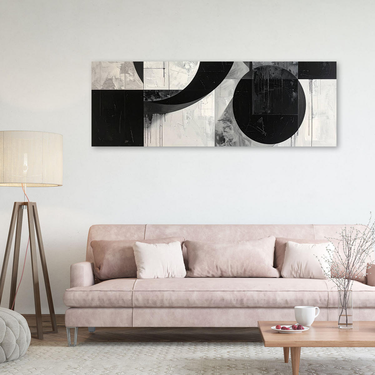 LEINWANDBILD 3D und geometrisch 150x50cm - Schwarz, Textil (150/50cm) - Feeby