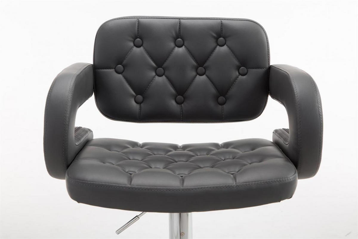 BARHOCKER Lederlook grau - Chromfarben/Grau, Textil/Metall (62/103/55cm) - CLP