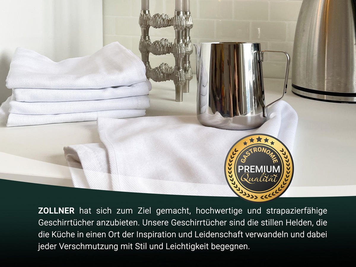 GESCHIRRTÜCHER, 5er-Set, 50x70 cm, 100% Baumwolle, Weiß - Weiß, Textil (50/70cm) - Zollner