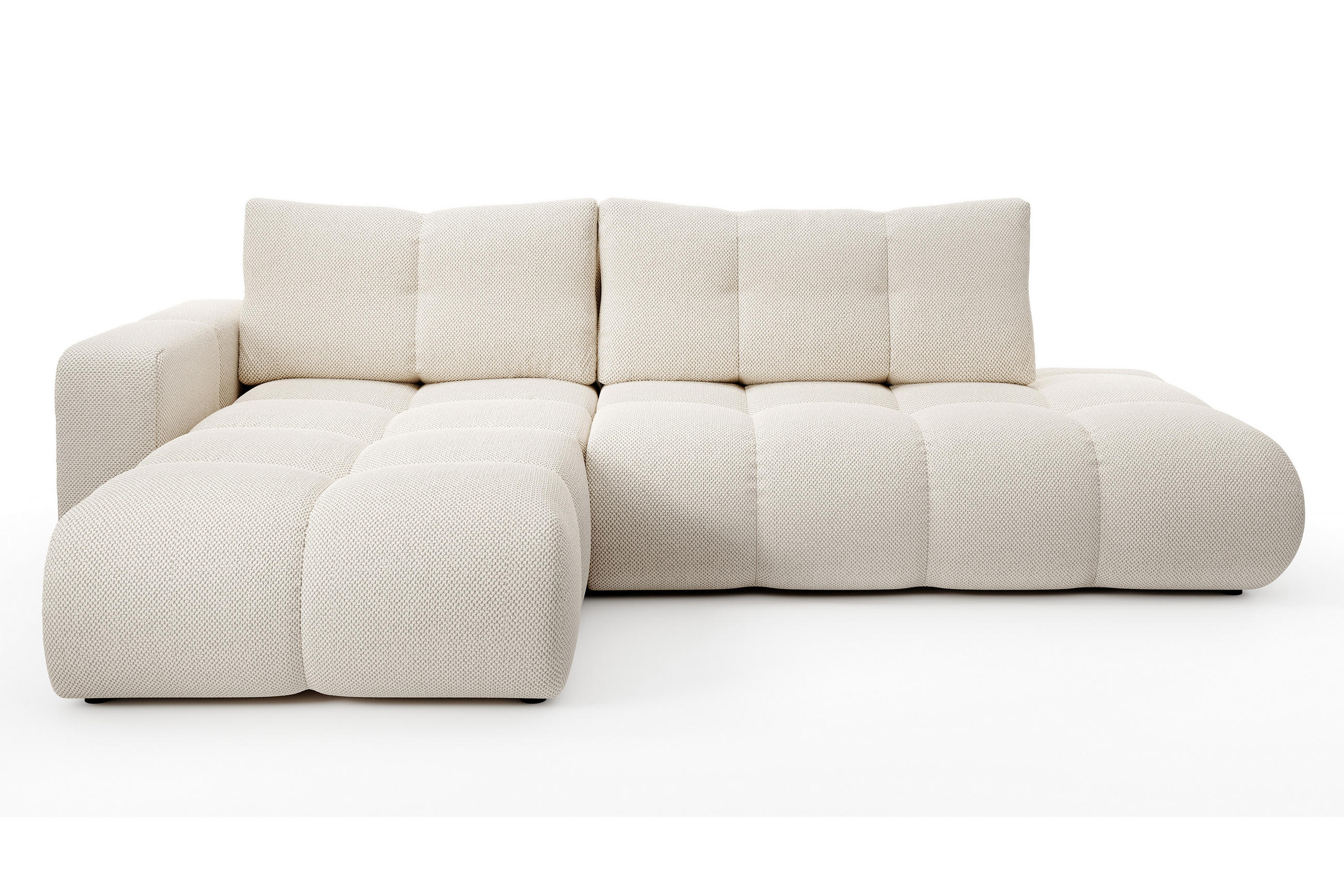 ECKSOFA L Form Hosio Beige 286/177/88 cm Links mit Schlaffunktion - Beige/Schwarz, Kunststoff/Textil (177/286cm) - AX Living