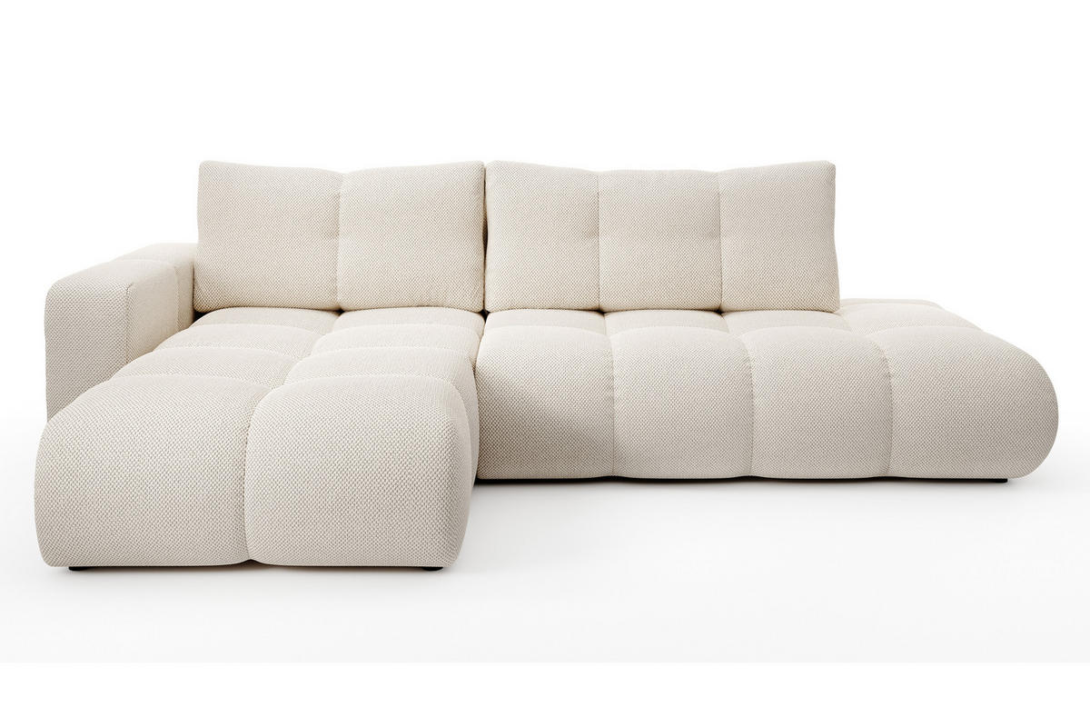 ECKSOFA L Form Hosio Beige 286/177/88 cm Links mit Schlaffunktion - Beige/Schwarz, Kunststoff/Textil (177/286cm) - AX Living