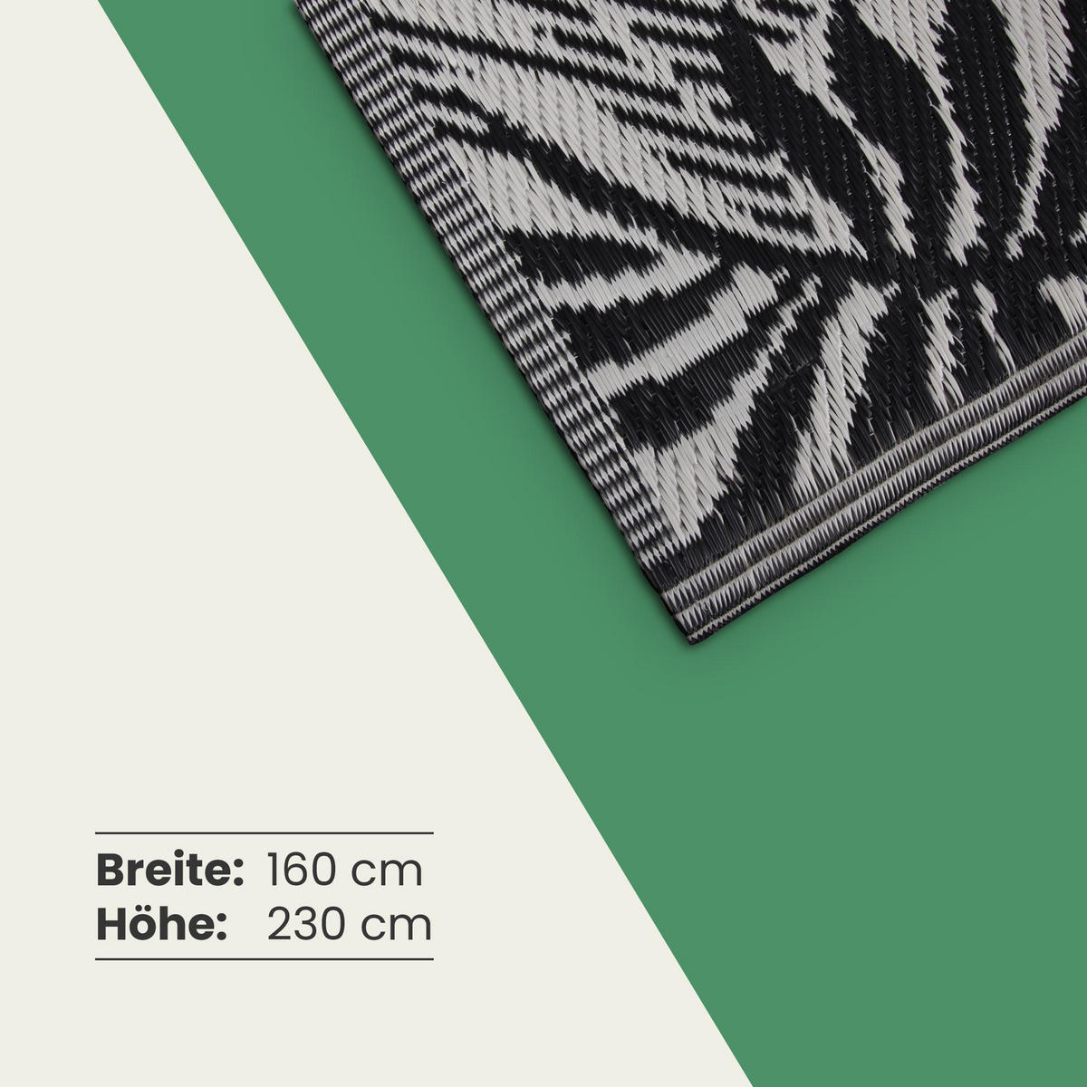 OUTDOORTEPPICH recycelt 160x230 cm Farn - Hellgrau, Kunststoff (160/230cm) - Bestlivings