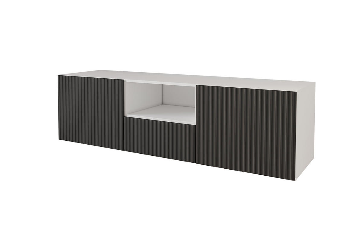 LOWBOARD NOA-2-W 140x40x41 cm - Weiß / Schwarz - Schwarz, Holzwerkstoff (140/40/41cm) - ALTDECOR