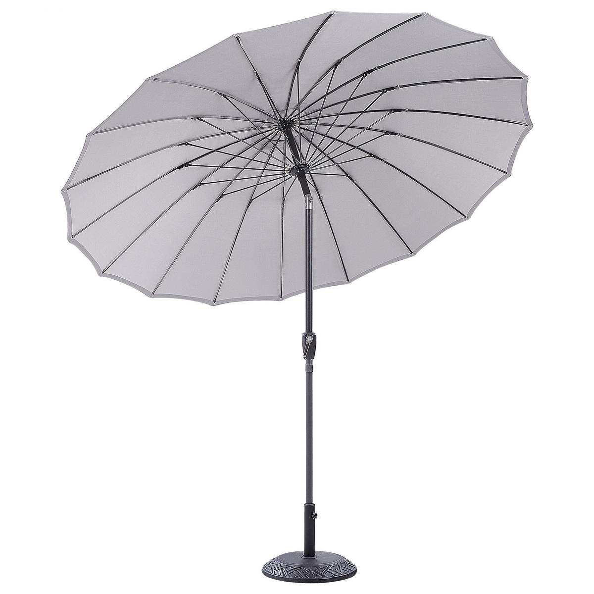 SONNENSCHIRM hellgrau 255 cm Baia - Schwarz/Grau, Textil (255/255cm) - Beliani