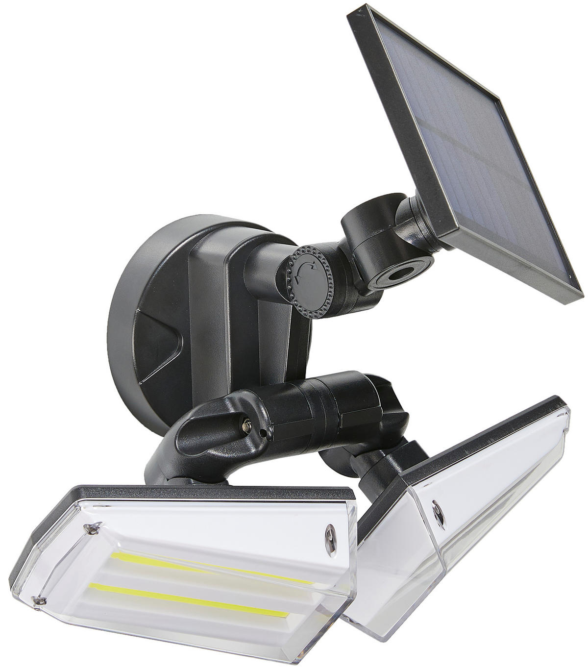LED-SOLAR-STRAHLER - mit Hochfrequenz-Bewegungsmelder und schwenkbaren Fluter-Köpfen für Außenbereiche - Weiß, Kunststoff (17.8/18.4/15.8cm) - Northpoint