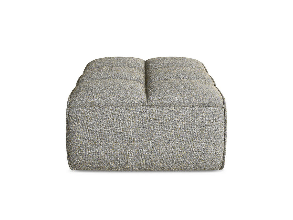 POUF Strukturstoff Stoff Beige - Beige/Schwarz, Kunststoff/Textil (80/43/93cm) - Makamii