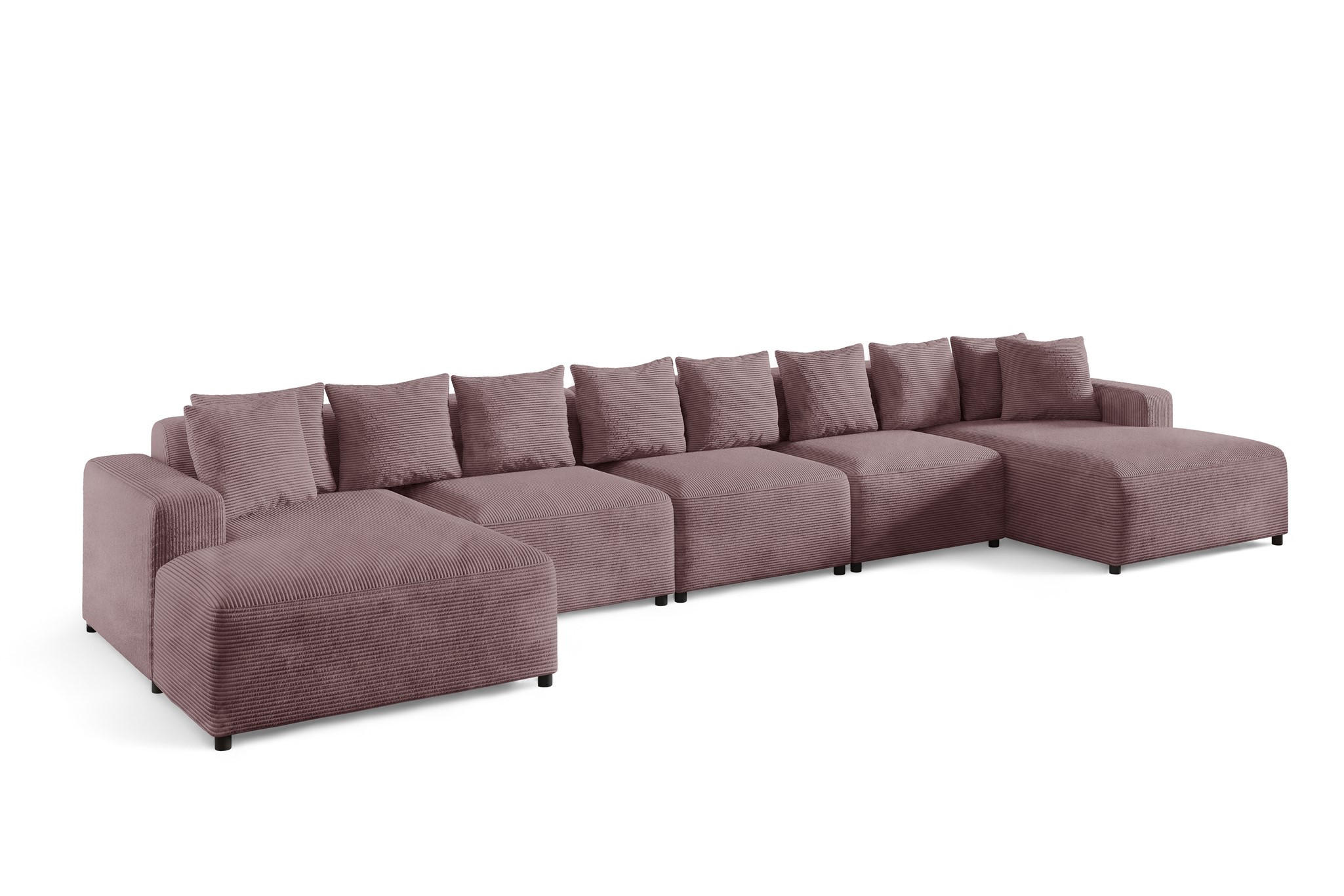 WOHNLANDSCHAFT Megan Xl In Poso - Altrosa, Holzwerkstoff/Textil (517/75/165cm) - Fun Möbel