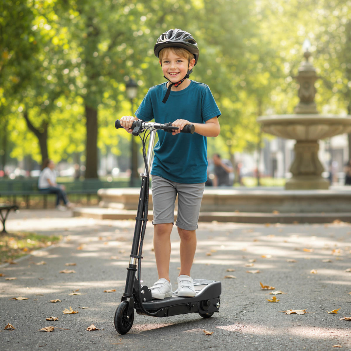 KINDERSCOOTER DE-16953 klappbar 120 W 12 km/h Schwarz - Schwarz, Metall (74/36/91cm) - ComfortXL