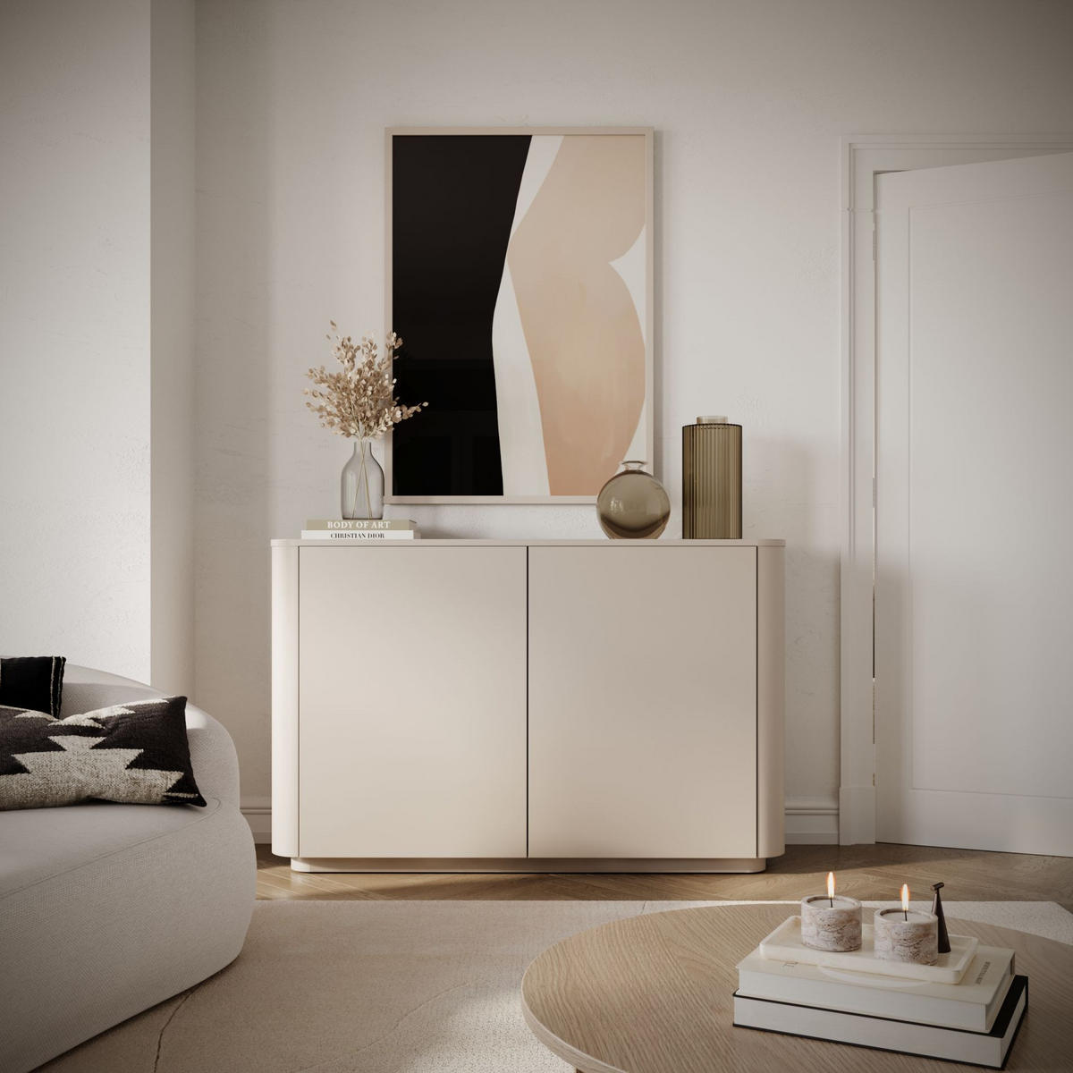SIDEBOARD Luvio Kaschmirgrau 140 cm - Taupe, Holzwerkstoff (140/90.9/39cm) - Selsey