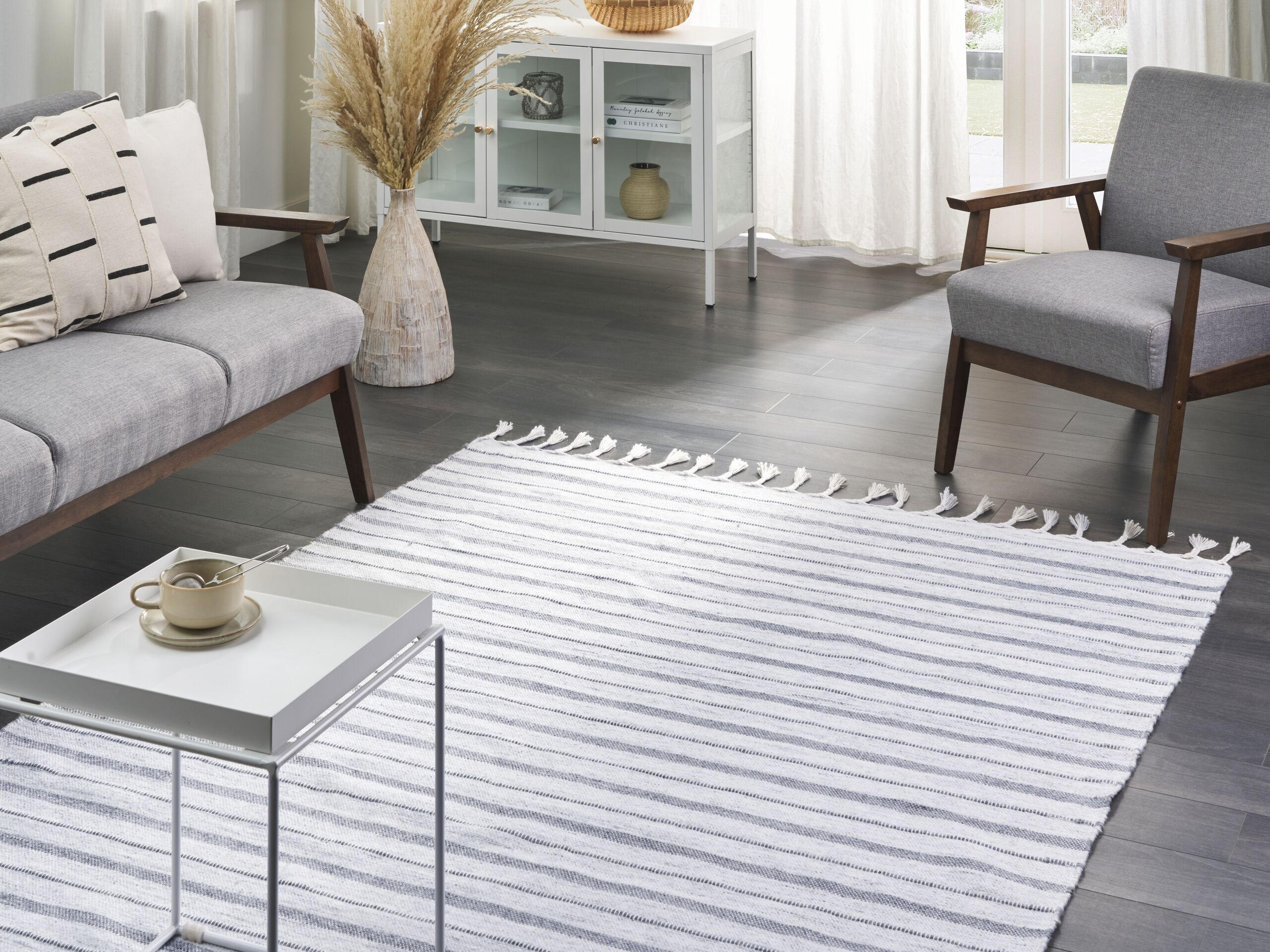 OUTDOOR-TEPPICH Bademli 200/140 cm - Weiß, Kunststoff (140/200cm) - Beliani